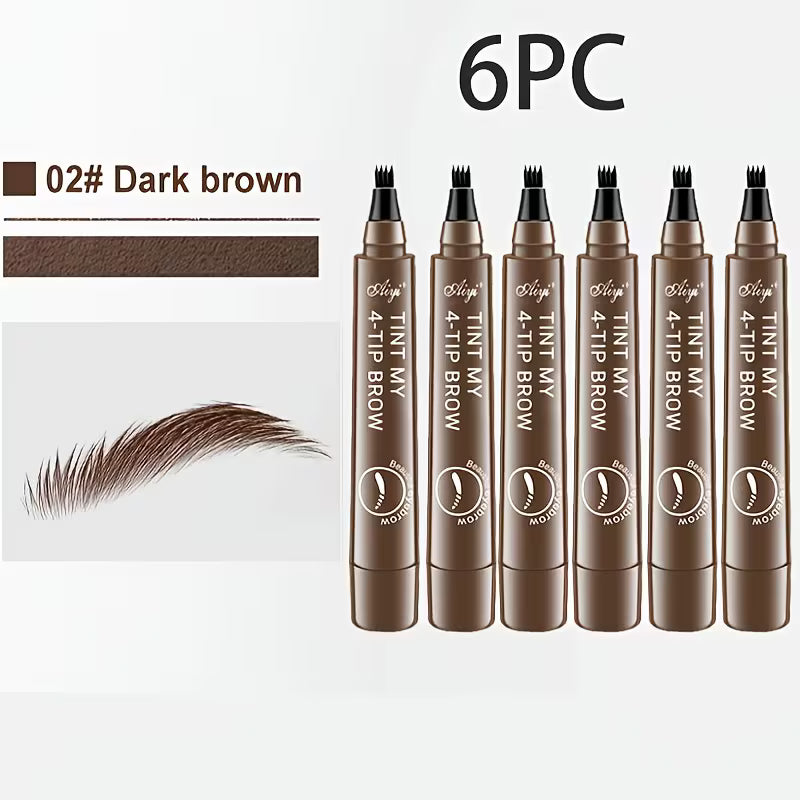 An ultra-fine, four-tip eyebrow pen, perfect for drawing natural-looking brows in one stroke. It's waterproof and smudge-proof, giving you a natural 3D look and precisely defining brow hairs for long-lasting clarity.