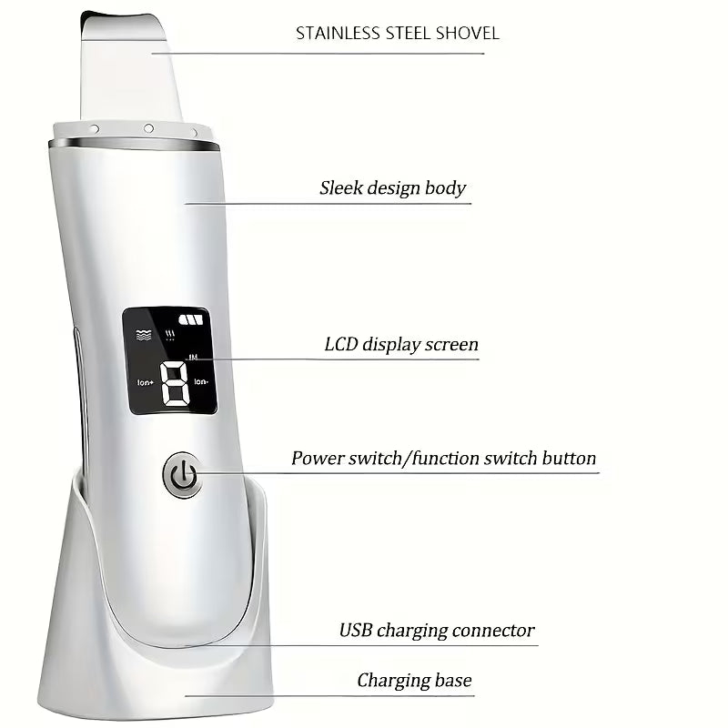 USB Rechargeable Portable Electric Facial Cleansing Brush - High Quality, Digital Display, Essential Tool for Deep Pore Cleansing, Makeup Removal, and Skincare - Suitable for All Skin Types, for At-Home Facial Care, Travel-Friendly Design