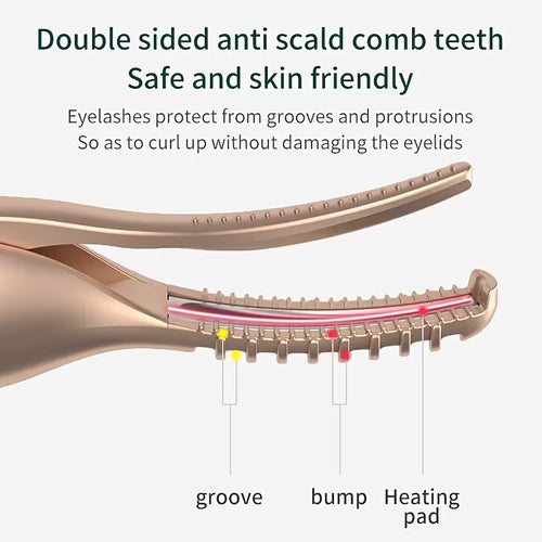 2-in-1 Multifunctional Heated Eyelash Curler, Electric Eyelash Eyebrow Trimmer, Ear and Nose Hair Shaver