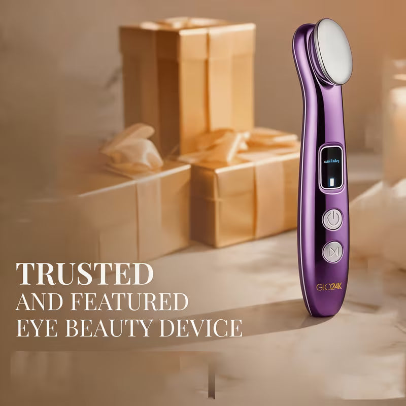 Portable massager for face, neck, and eyes with multiple functions including heating and vibration - USB rechargeable, eye heating stick and eye massager - gentle warmth and vibration for smoother skin