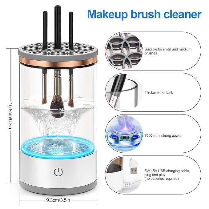 Electric Makeup Brush Cleaner - An effective cleaner for all brush types, maintains brush cleanliness and skin health