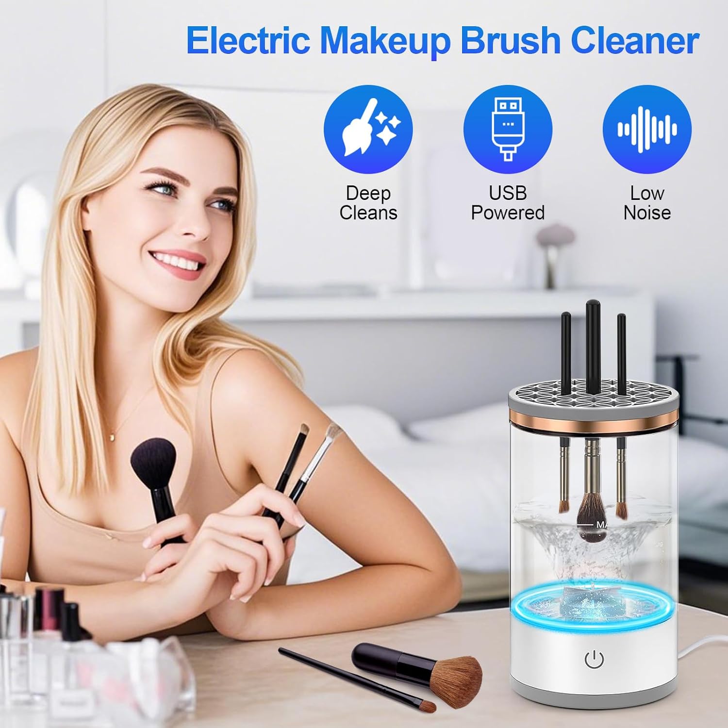 Electric Makeup Brush Cleaner - An effective cleaner for all brush types, maintains brush cleanliness and skin health