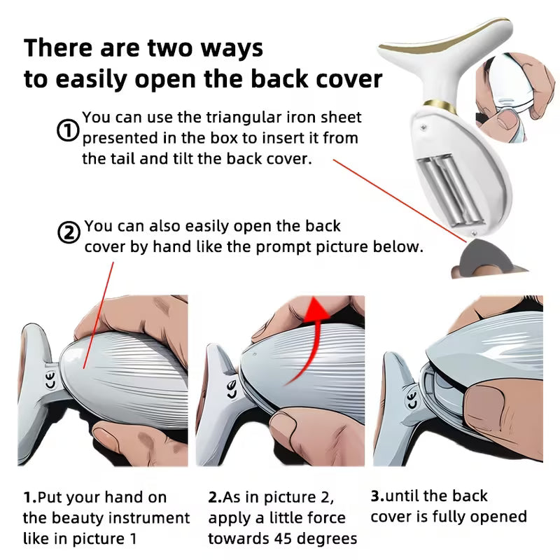 Home Electric Facial Beauty Device, Compact and Portable Vibrating Massager, Powered by AAA Batteries (Batteries Not Included), Can Be Used with Skincare Products