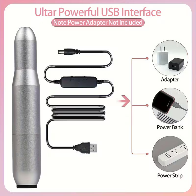 Professional Electric Nail Care Kit, including electric nail file, nail grinder and polisher, manicure and pedicure kit, nail file kit for home and salon use, and nail and pedicure polisher tools.