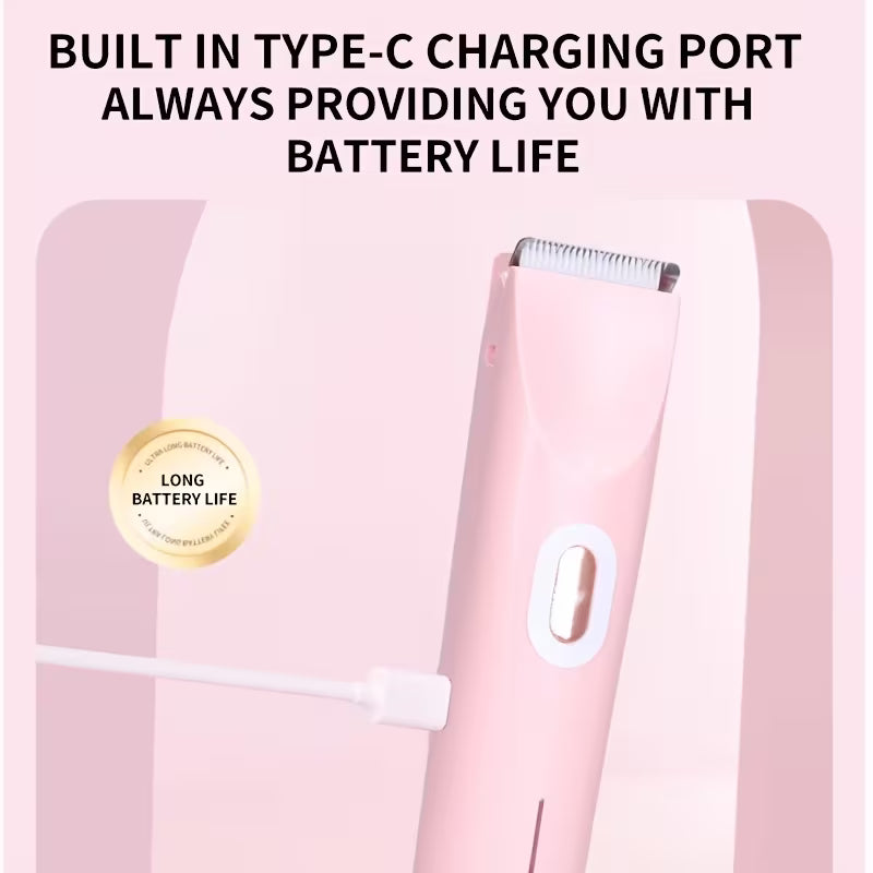 Multi-functional Electric Lady Shaver, Dual Head for Eyebrows, Face, Legs, Underarms, Bikini Area. Wet & Dry Use, Adjustable & USB Rechargeable, Portable Design Ensures Precise & Safe Shaving for Smooth Skin Anytime.