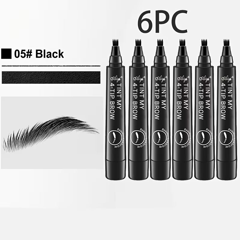 An ultra-fine, four-tip eyebrow pen, perfect for drawing natural-looking brows in one stroke. It's waterproof and smudge-proof, giving you a natural 3D look and precisely defining brow hairs for long-lasting clarity.