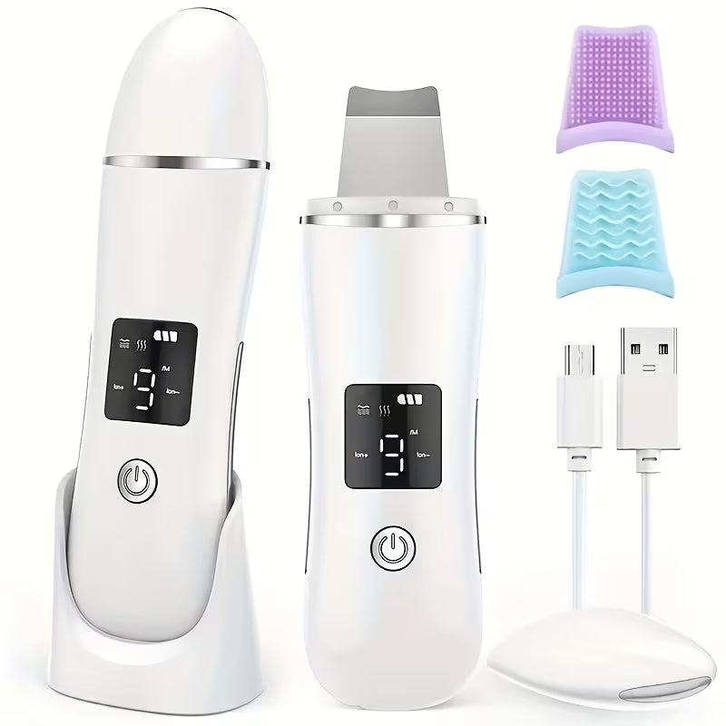 USB Rechargeable Portable Electric Facial Cleansing Brush - High Quality, Digital Display, Essential Tool for Deep Pore Cleansing, Makeup Removal, and Skincare - Suitable for All Skin Types, for At-Home Facial Care, Travel-Friendly Design